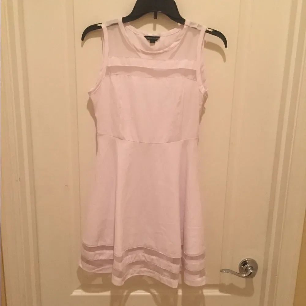 HaiYiuDuo White Sheer Stipe Dress